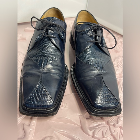 MEZLAN 😍CELLINI- LIZARD #29976 Blue  Dress Shoes Men’s 10 1/2M - Picture 12 of 16